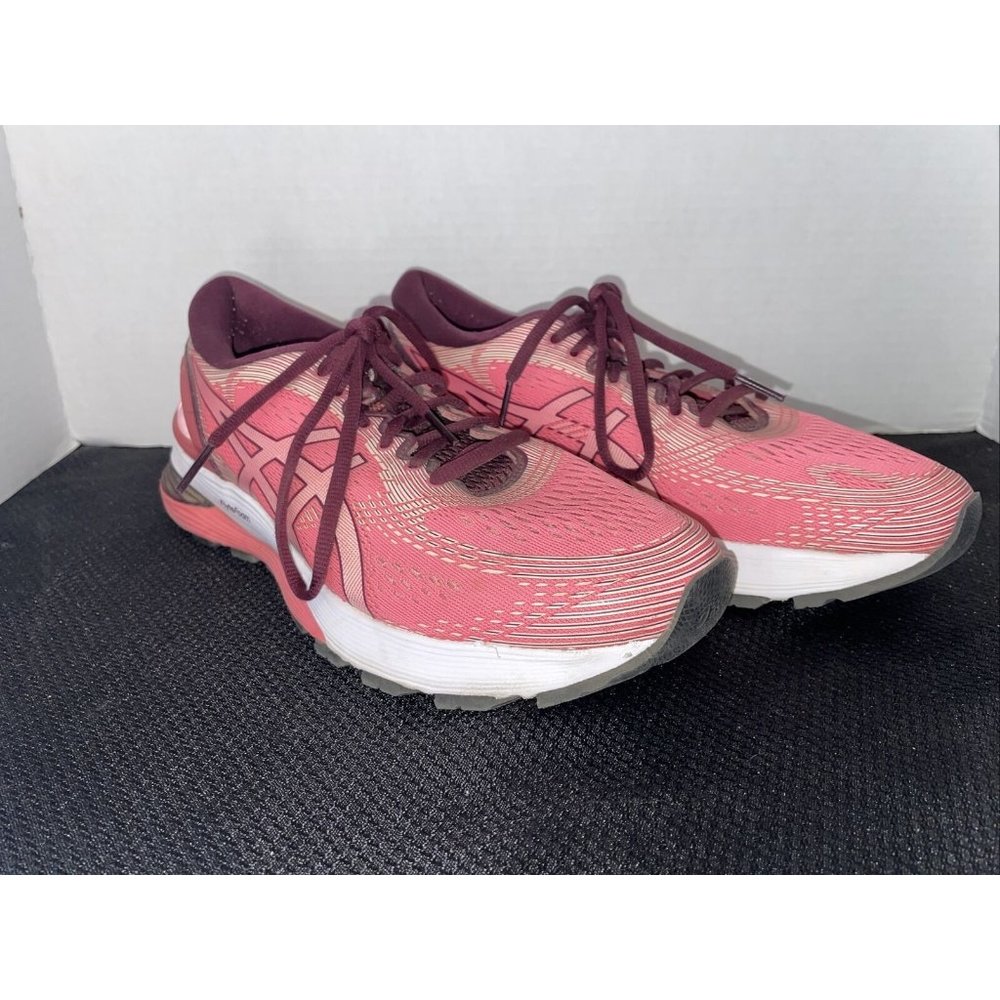 Asics Gel Nimbus 21 Running Shoes Pink Mesh Sneakers Athletic Shoes Size 9.5